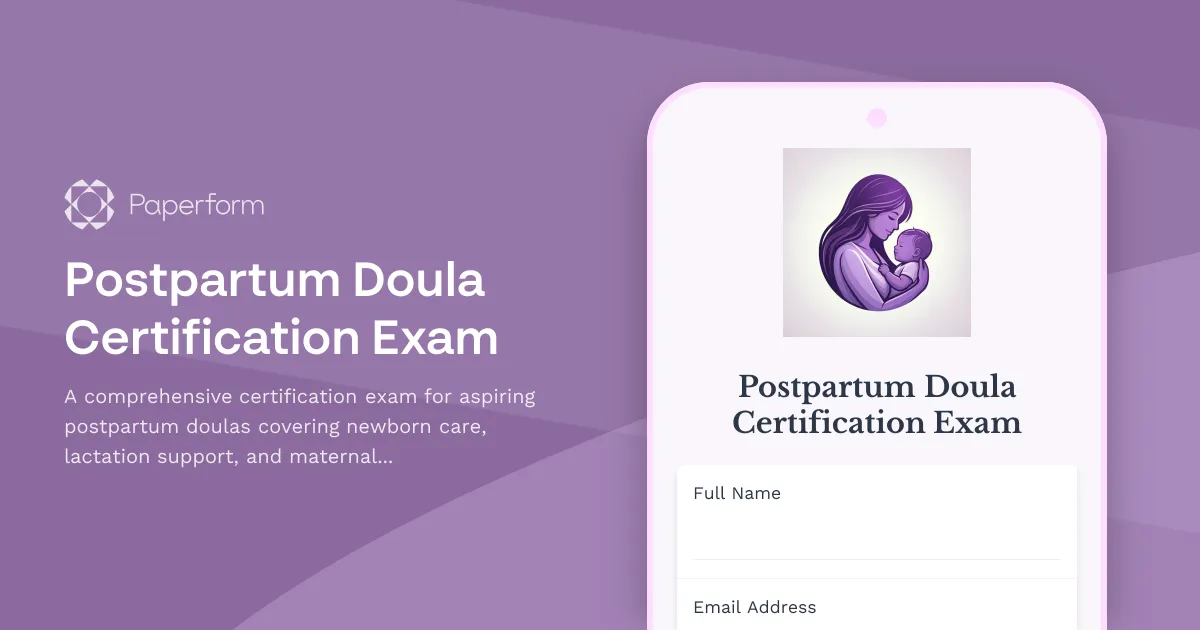 Postpartum Doula Certification Exam