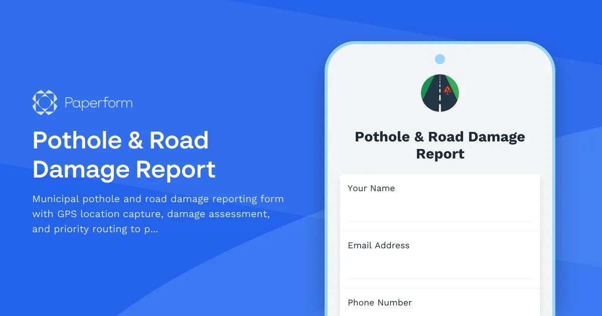Pothole & Road Damage Report