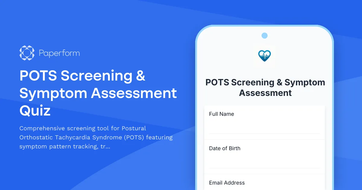 POTS Screening & Symptom Assessment Quiz