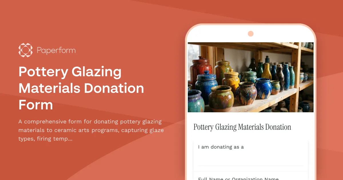 Pottery Glazing Materials Donation Form