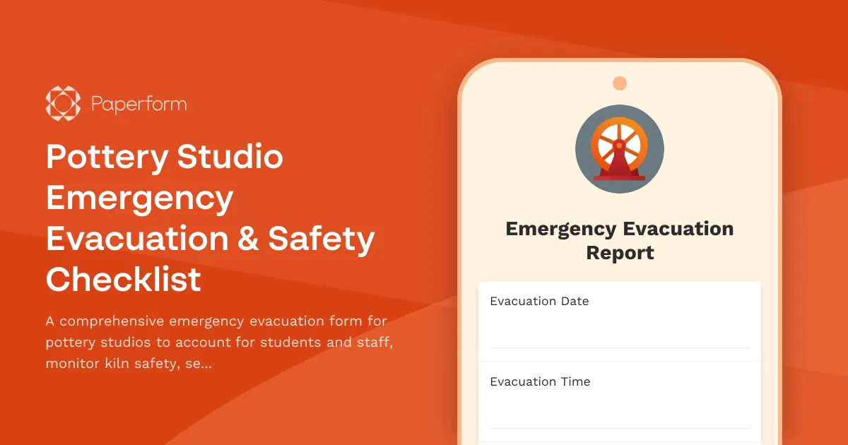 Pottery Studio Emergency Evacuation & Safety Checklist