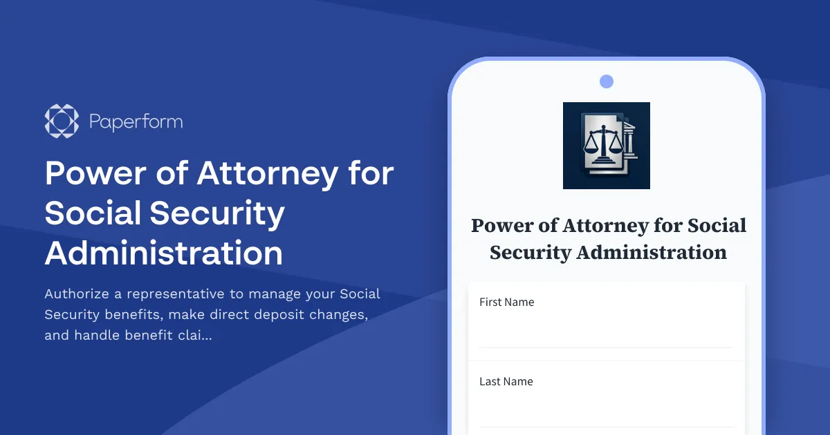 Power of Attorney for Social Security Administration