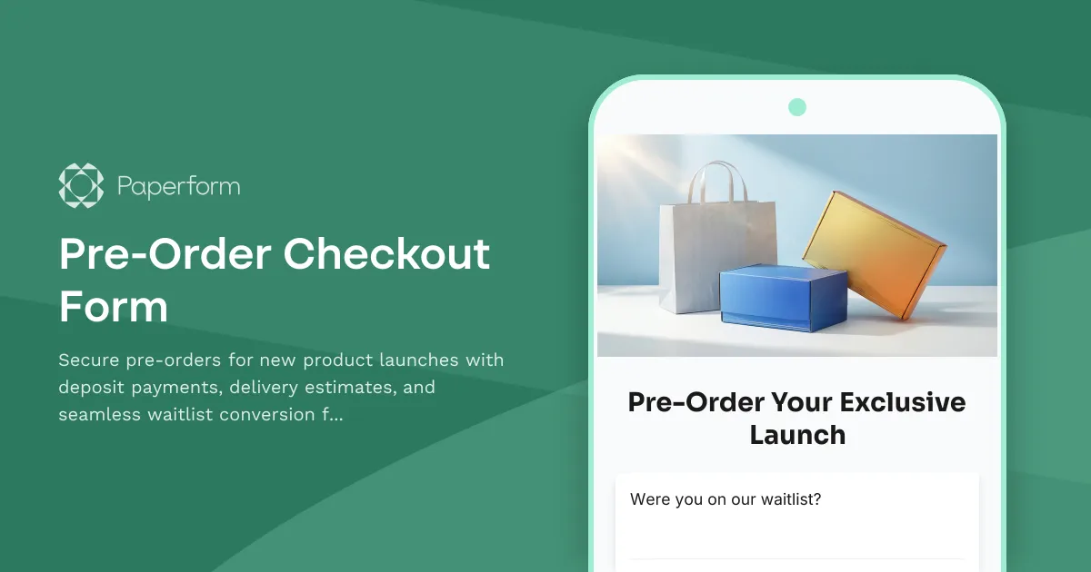 Pre-Order Checkout Form
