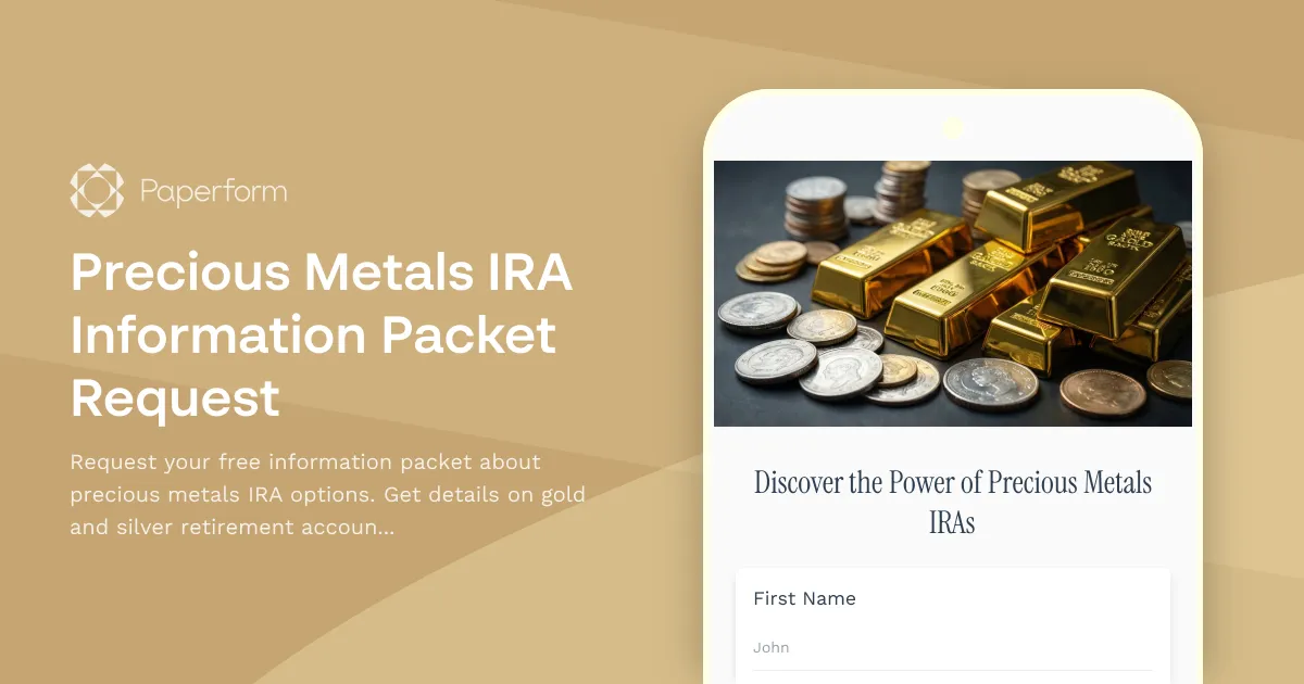 Precious Metals IRA Information Packet Request