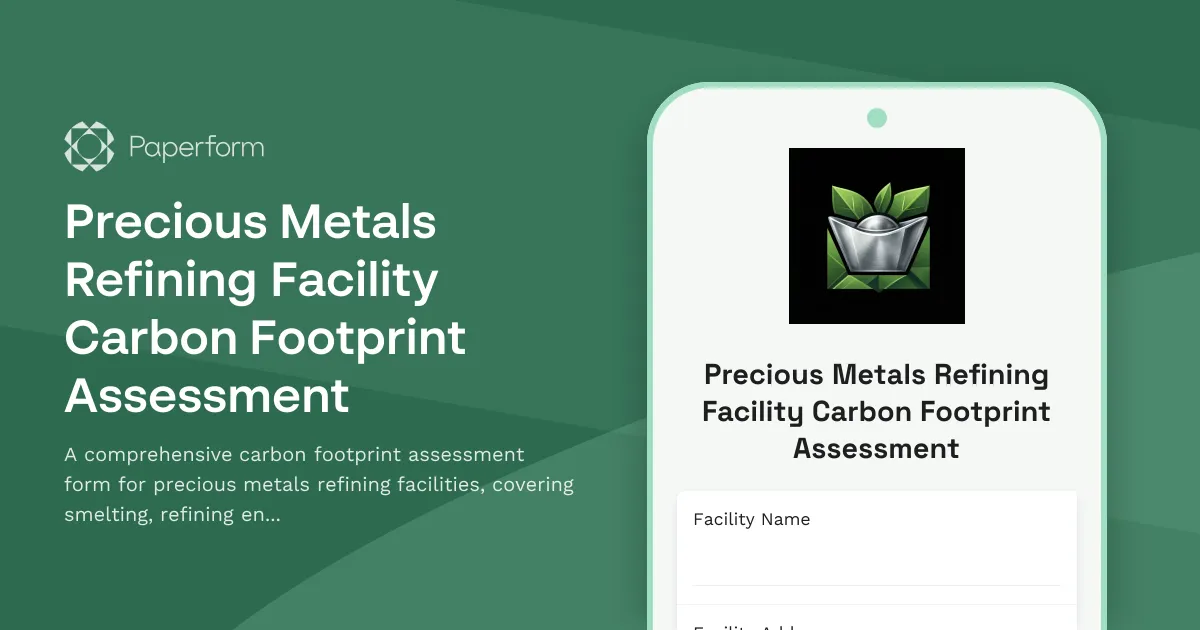 Precious Metals Refining Facility Carbon Footprint Assessment