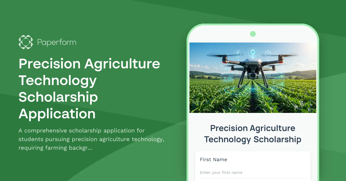 Precision Agriculture Technology Scholarship Application
