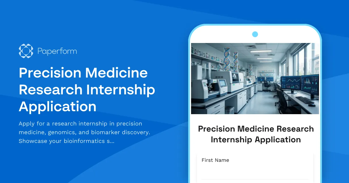 Precision Medicine Research Internship Application