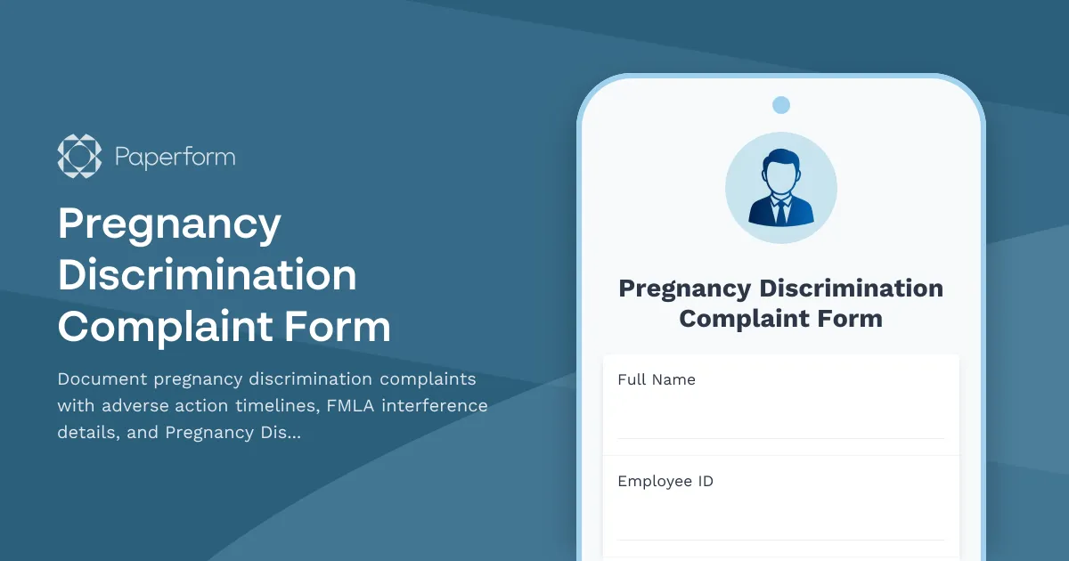 Pregnancy Discrimination Complaint Form