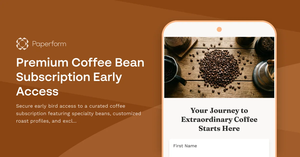 Premium Coffee Bean Subscription Early Access