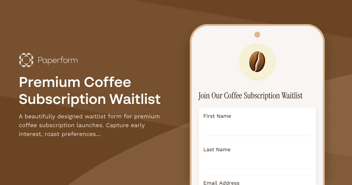 Premium Coffee Subscription Waitlist