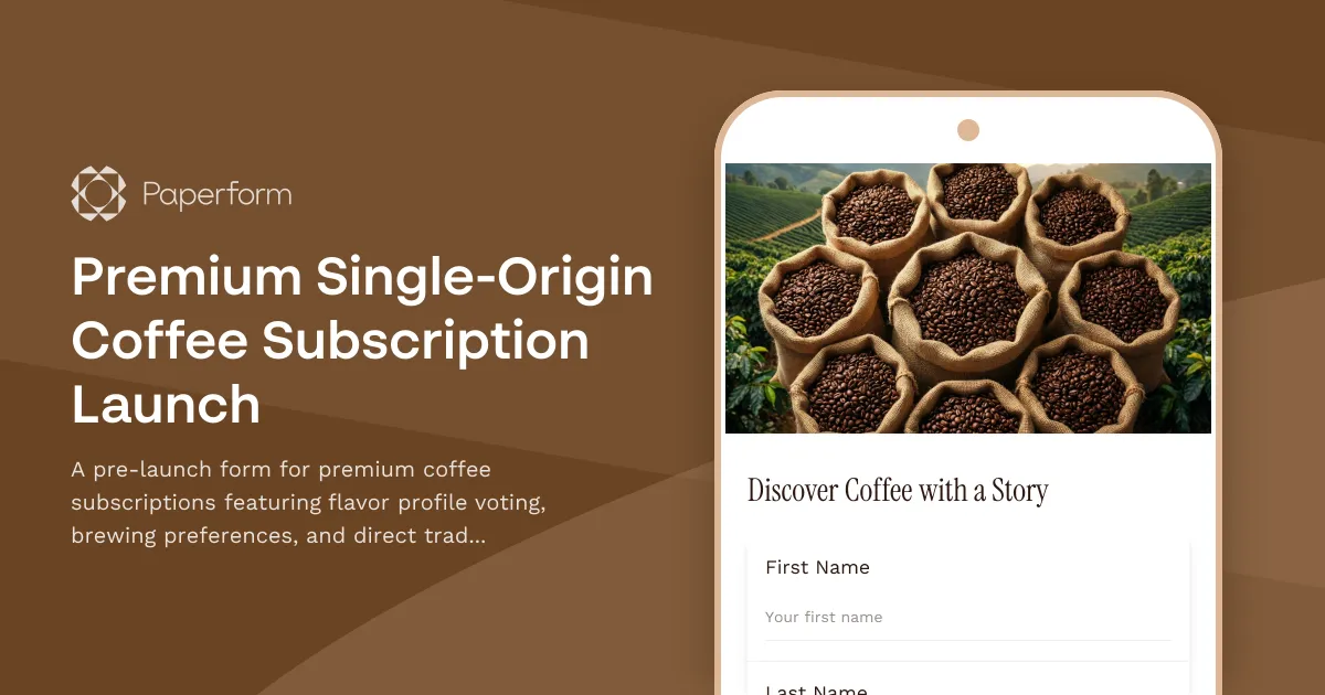 Premium Single-Origin Coffee Subscription Launch