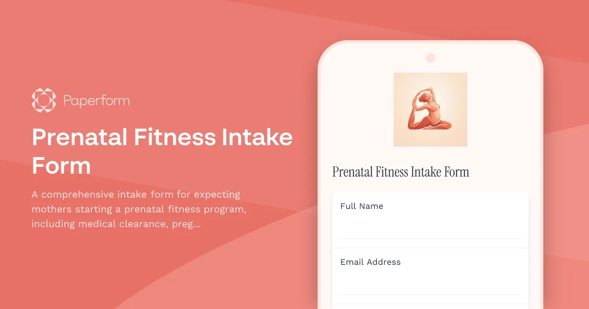 Prenatal Fitness Intake Form
