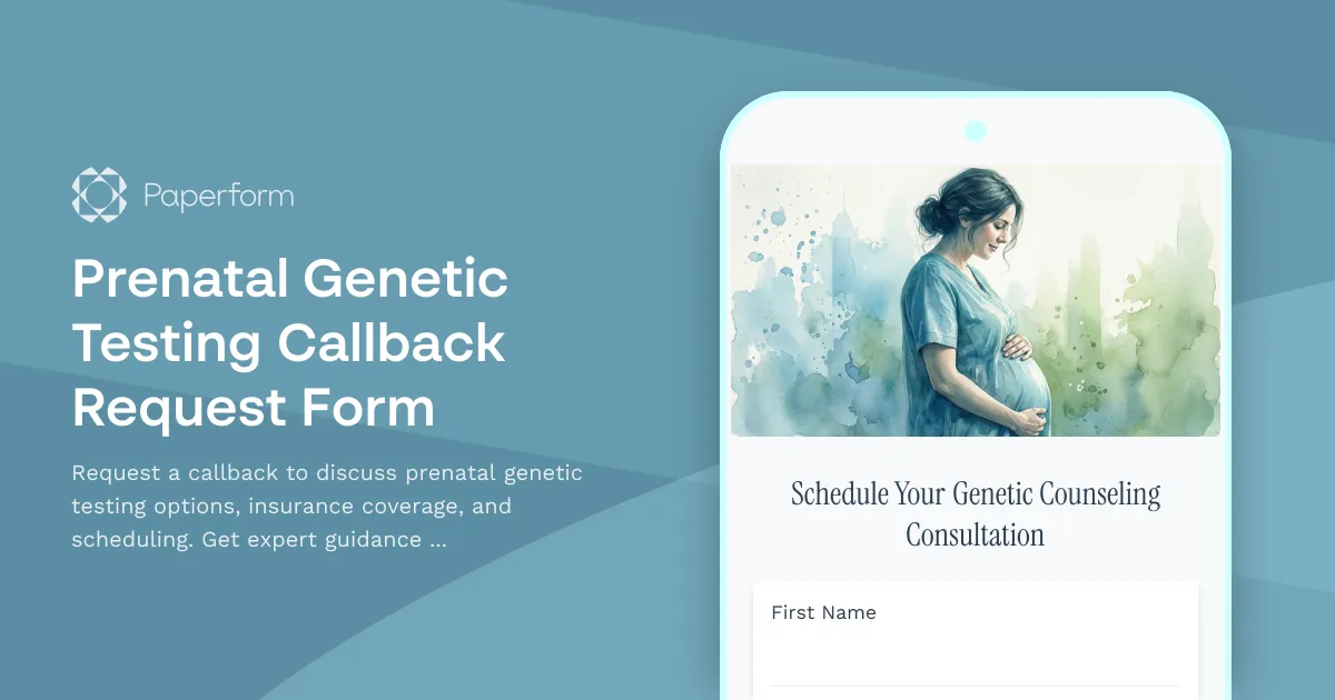 Prenatal Genetic Testing Callback Request Form