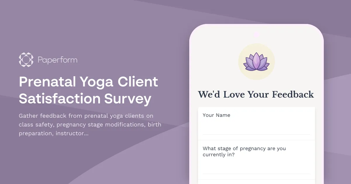 Prenatal Yoga Client Satisfaction Survey