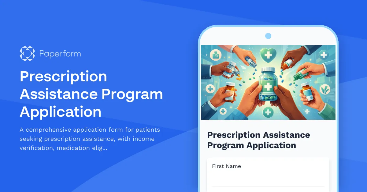 Prescription Assistance Program Application
