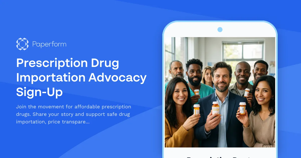 Prescription Drug Importation Advocacy Sign-Up