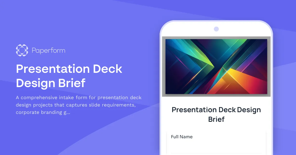 Presentation Deck Design Brief