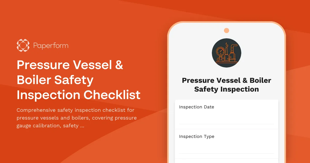 Pressure Vessel & Boiler Safety Inspection Checklist
