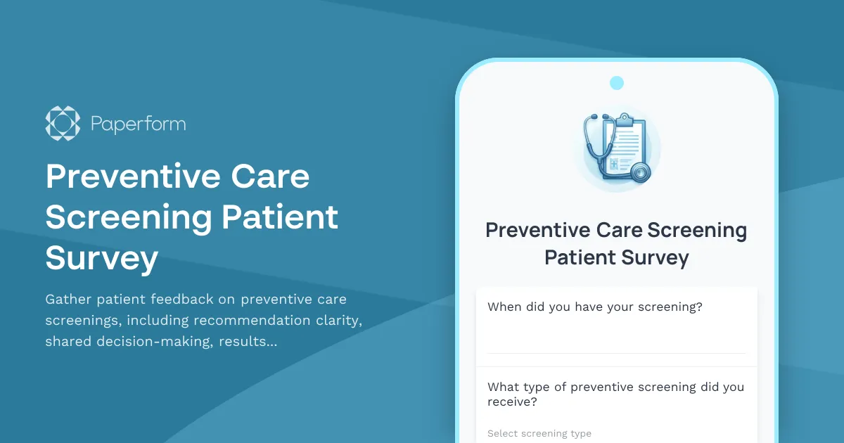 Preventive Care Screening Patient Survey