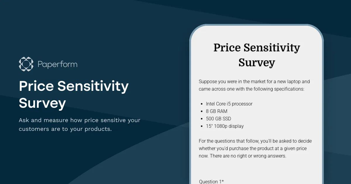 Price Sensitivity Survey