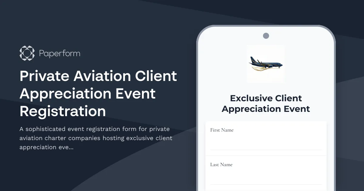 Private Aviation Client Appreciation Event Registration