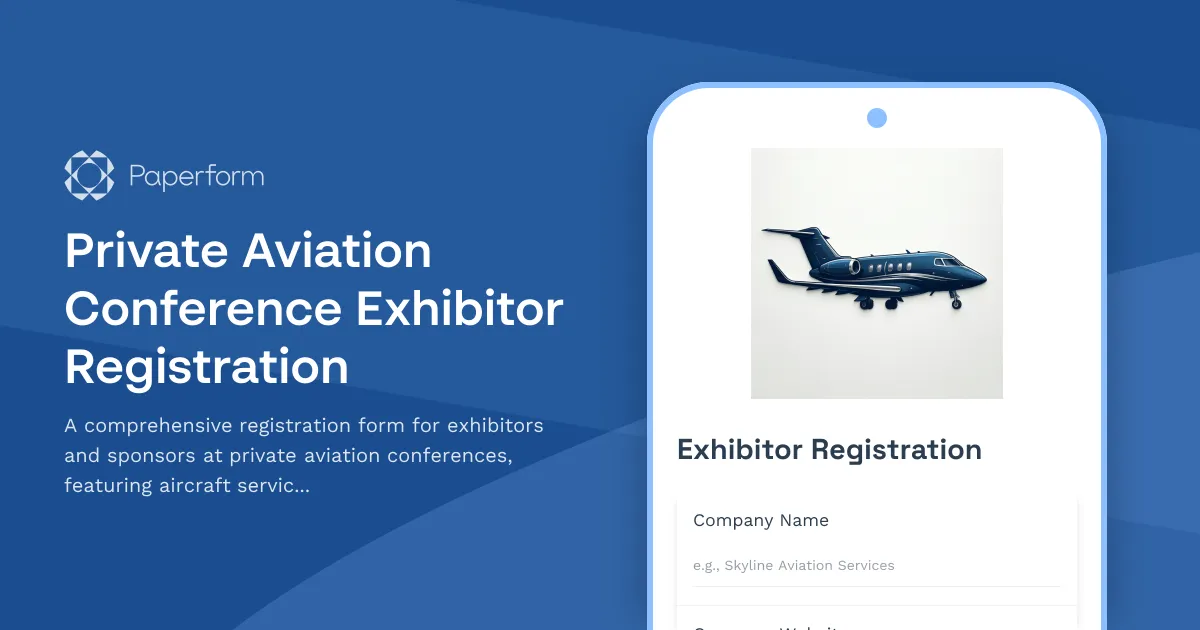 Private Aviation Conference Exhibitor Registration