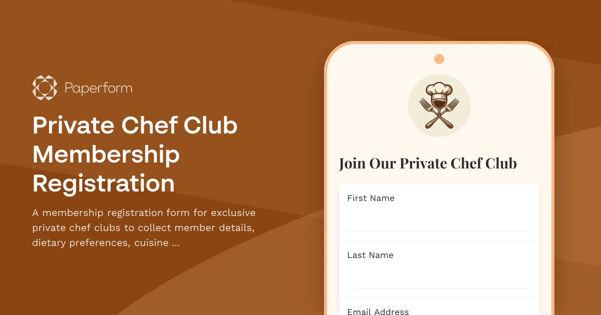 Private Chef Club Membership Registration