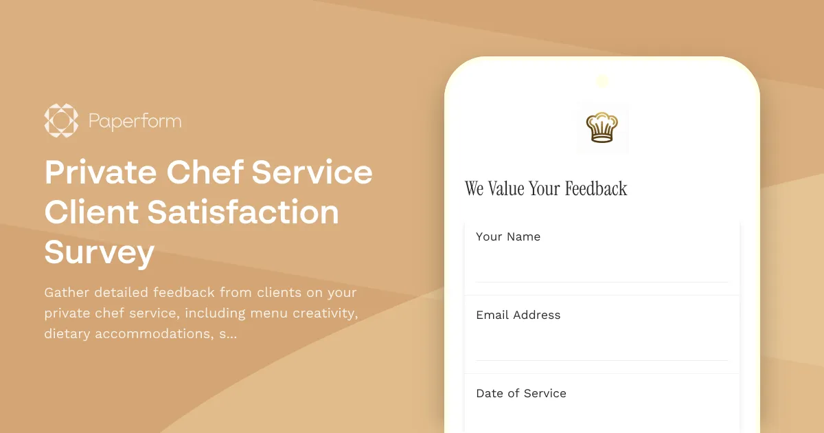 Private Chef Service Client Satisfaction Survey