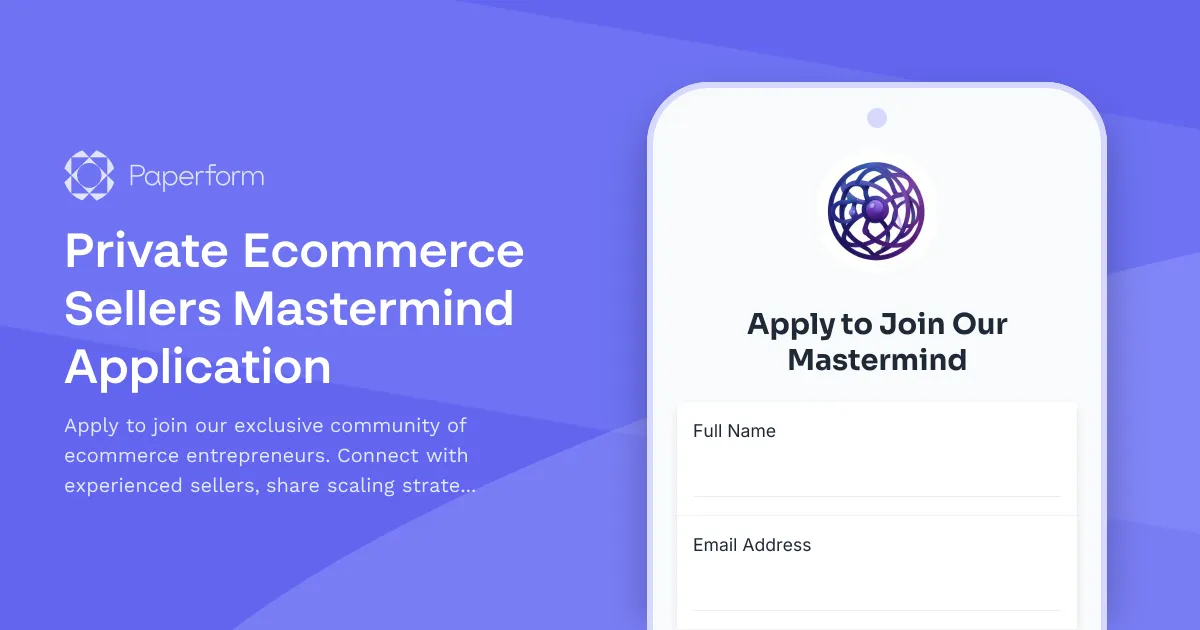 Private Ecommerce Sellers Mastermind Application