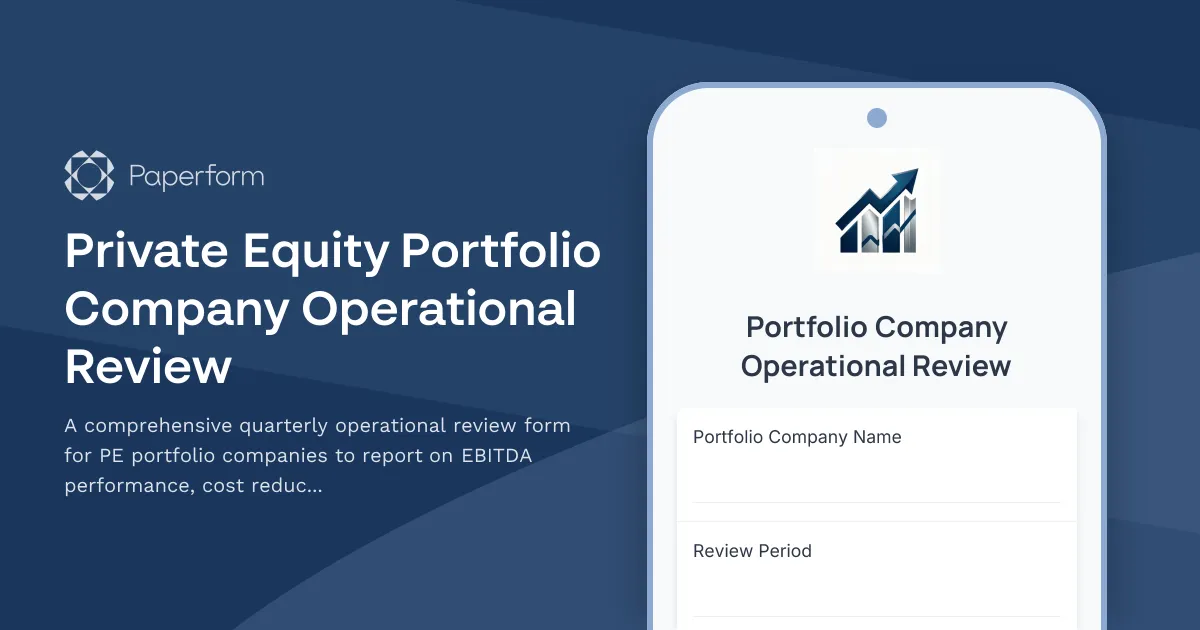Private Equity Portfolio Company Operational Review