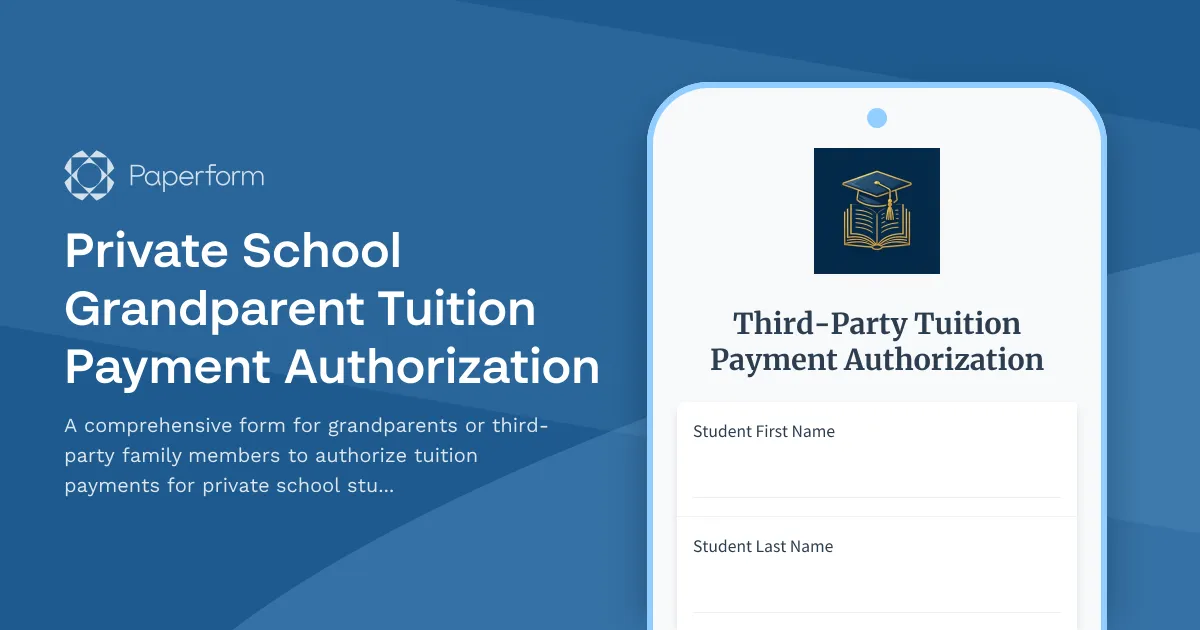 Private School Grandparent Tuition Payment Authorization
