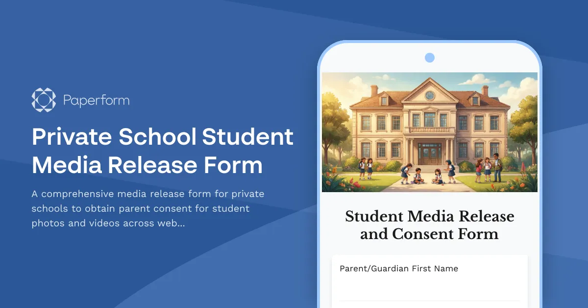 Private School Student Media Release Form