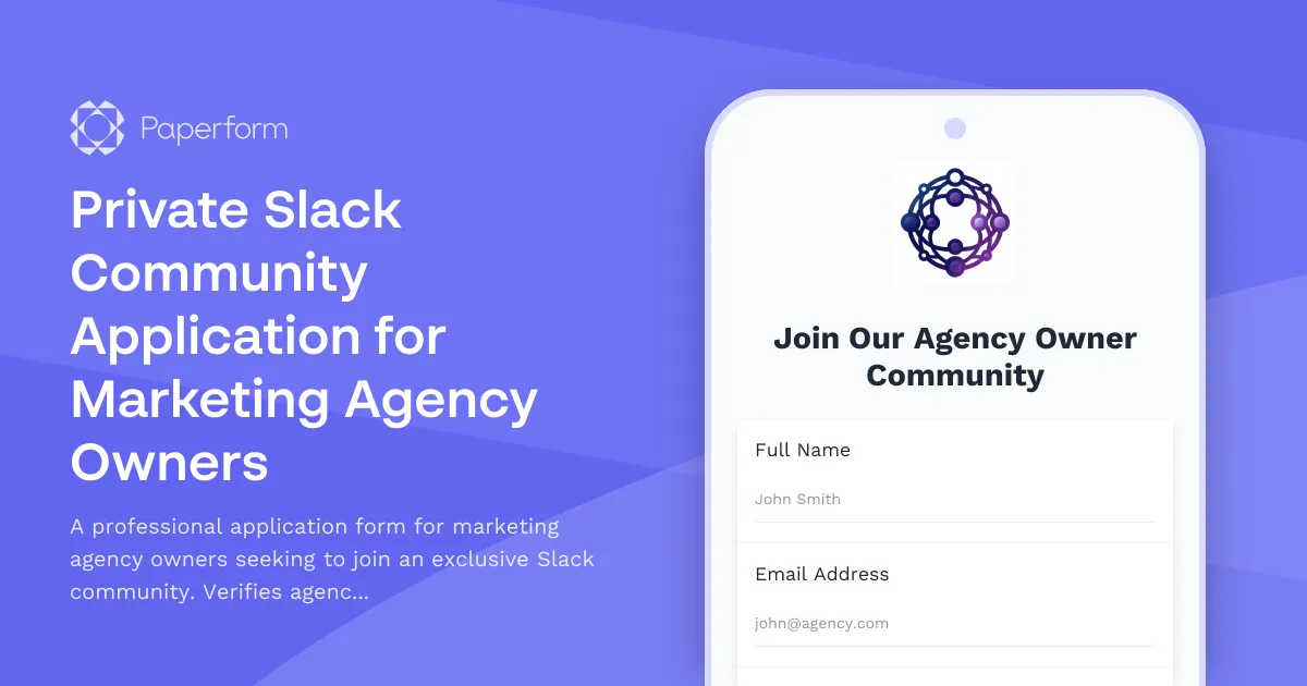 Private Slack Community Application for Marketing Agency Owners