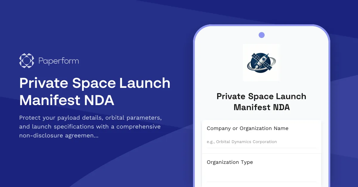 Private Space Launch Manifest NDA