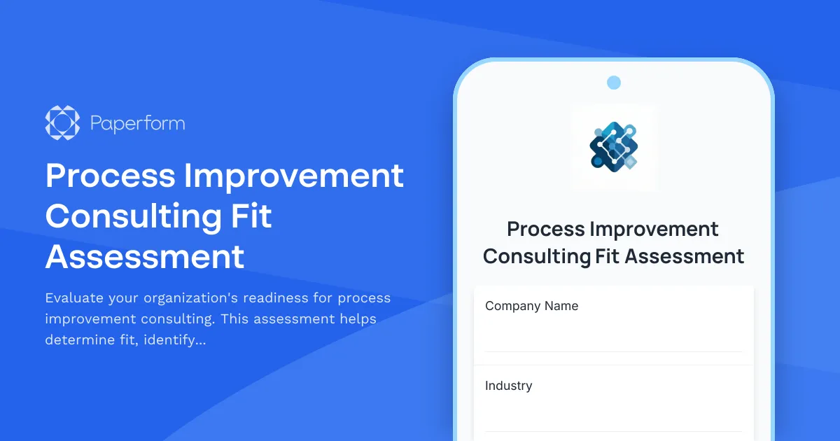Process Improvement Consulting Fit Assessment