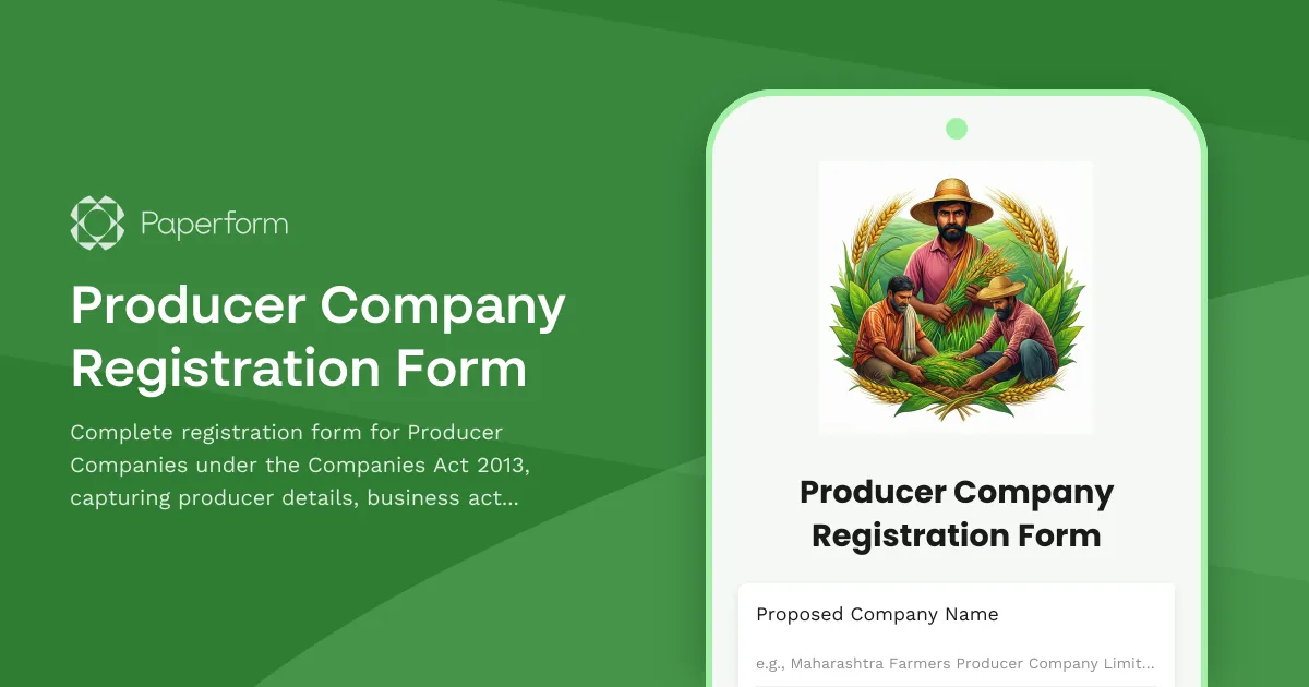 Producer Company Registration Form
