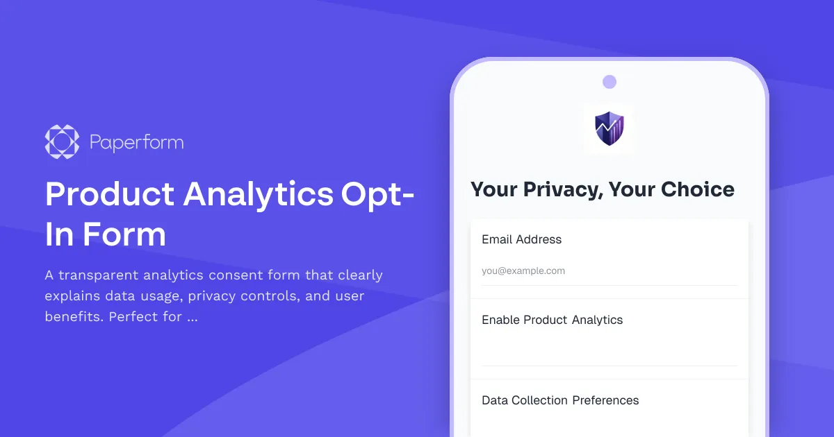 Product Analytics Opt-In Form