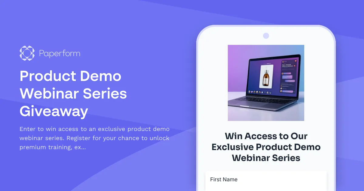 Product Demo Webinar Series Giveaway