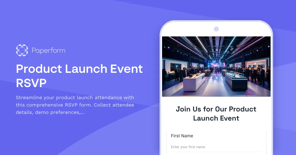 Product Launch Event RSVP