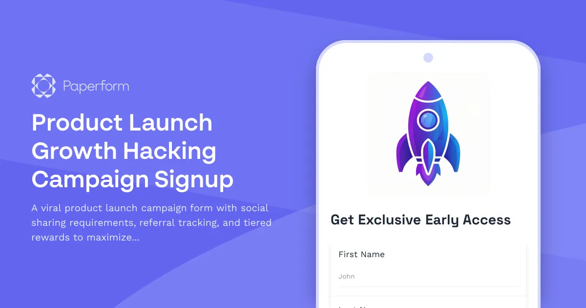 Product Launch Growth Hacking Campaign Signup