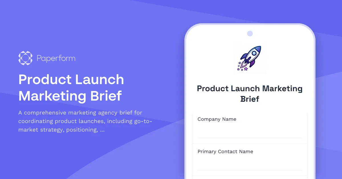 Product Launch Marketing Brief