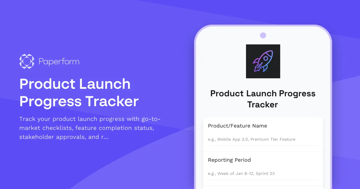Product Launch Progress Tracker