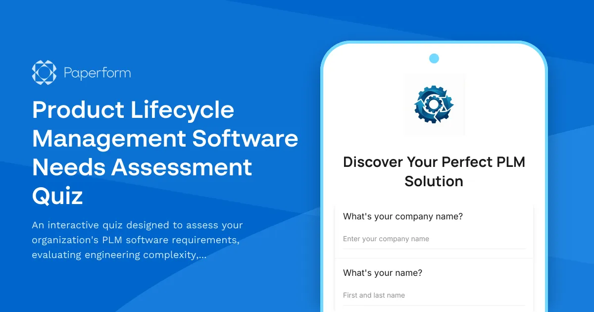 Product Lifecycle Management Software Needs Assessment Quiz
