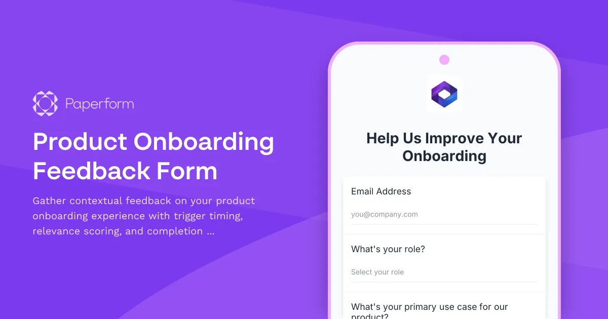 Product Onboarding Feedback Form
