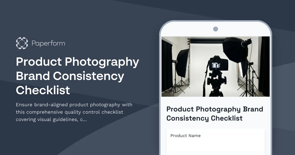 Product Photography Brand Consistency Checklist