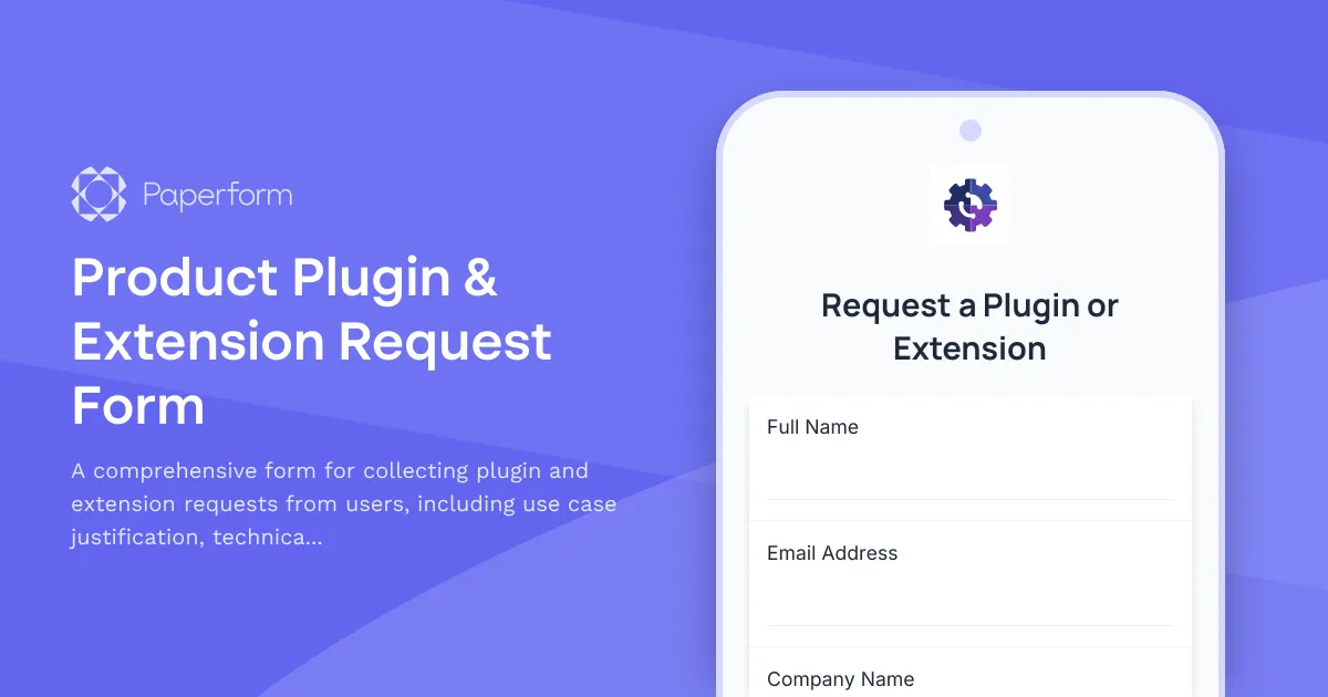 Product Plugin & Extension Request Form