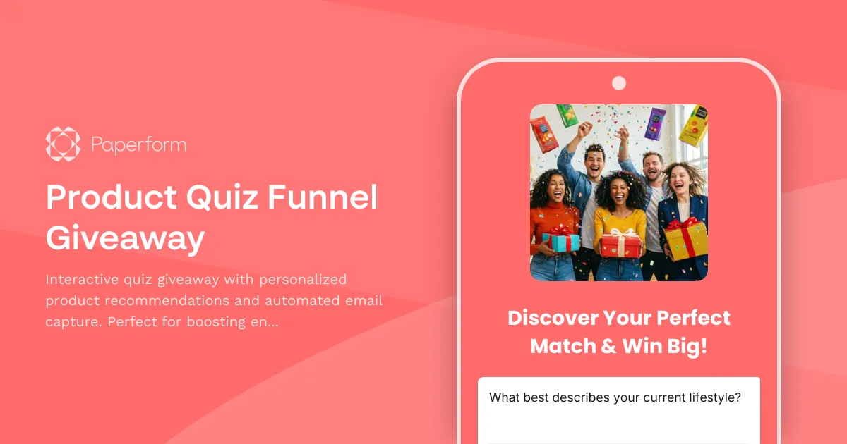 Product Quiz Funnel Giveaway