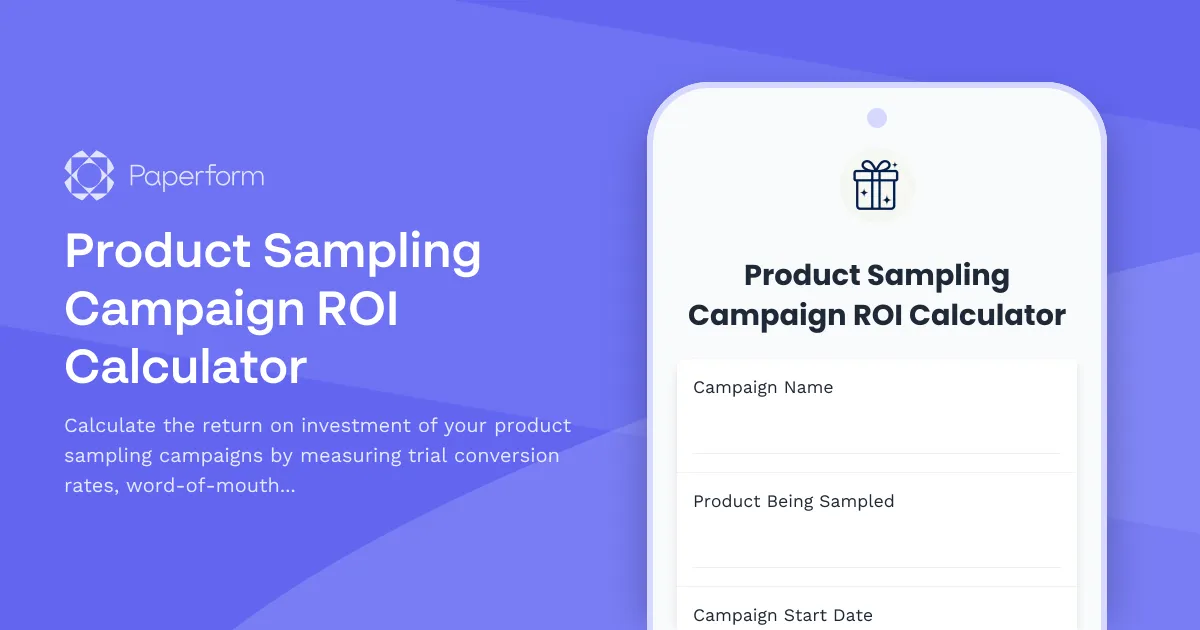 Product Sampling Campaign ROI Calculator