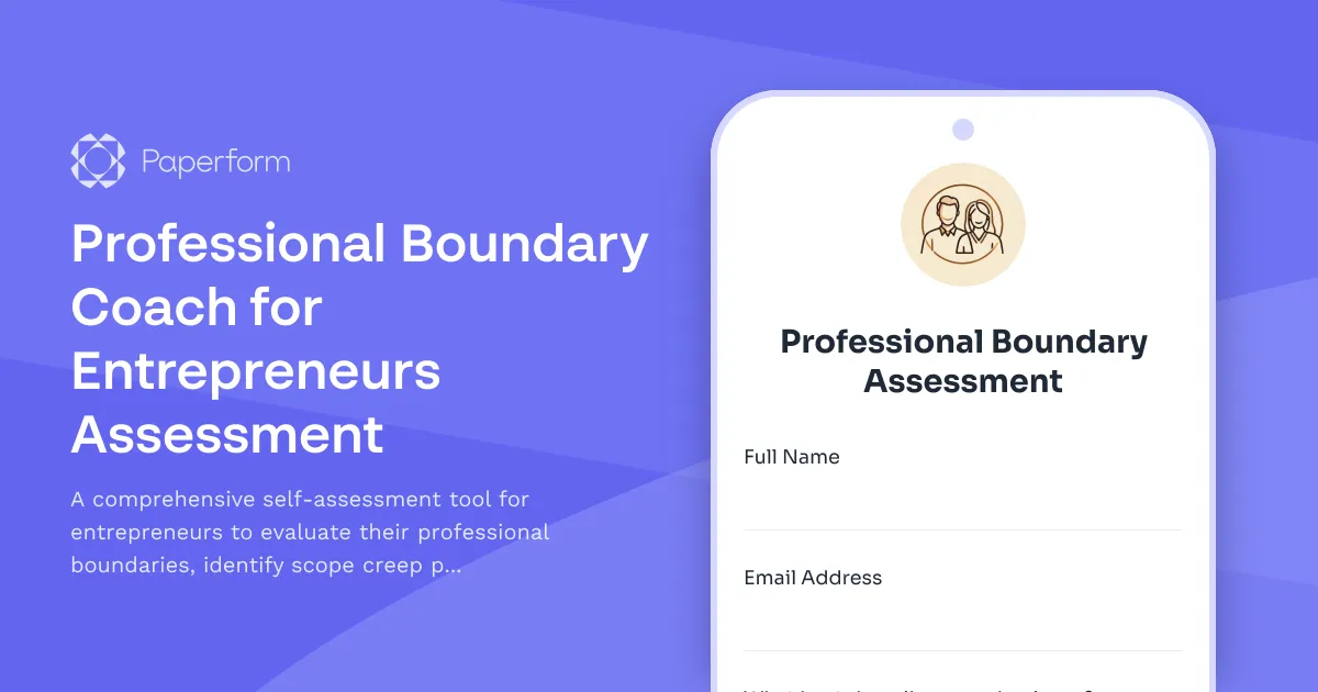 Professional Boundary Coach for Entrepreneurs Assessment