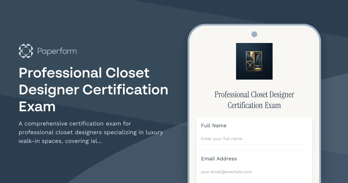 Professional Closet Designer Certification Exam
